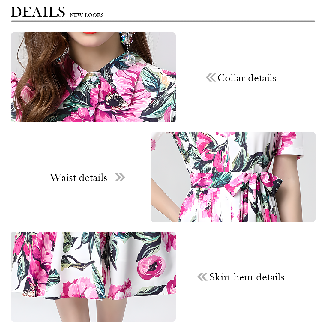 Floral Print High-Waist Flared Midi Dress