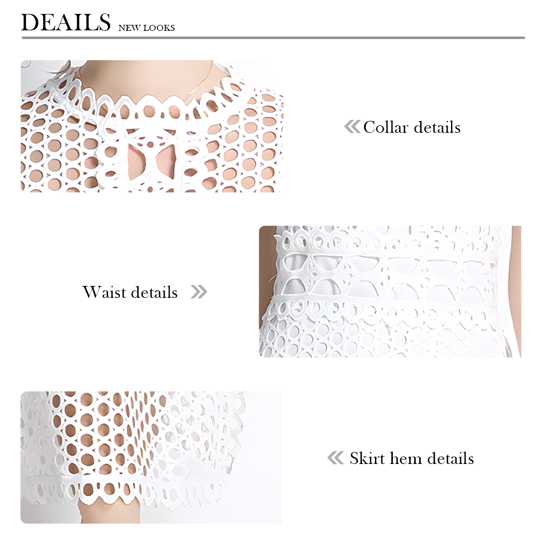 Fashion Lace Cut-Out Sleeveless Slit Dress