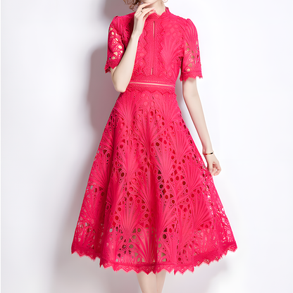 Elegant Hollow Crochet Lace Dress