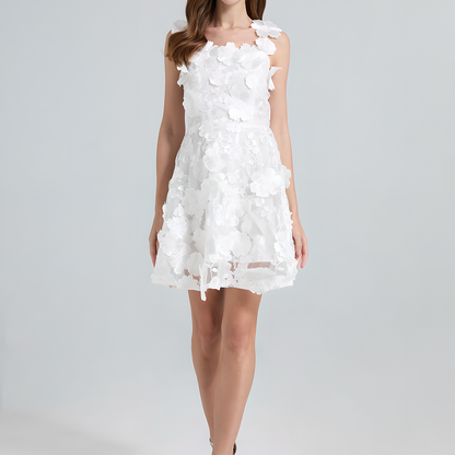 Floral Applique Fit and Flare Mini Dress