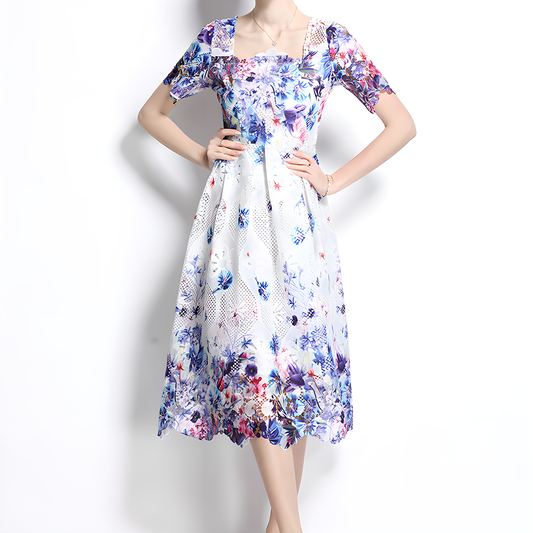 Romantic Floral Dress with Flattering Fit