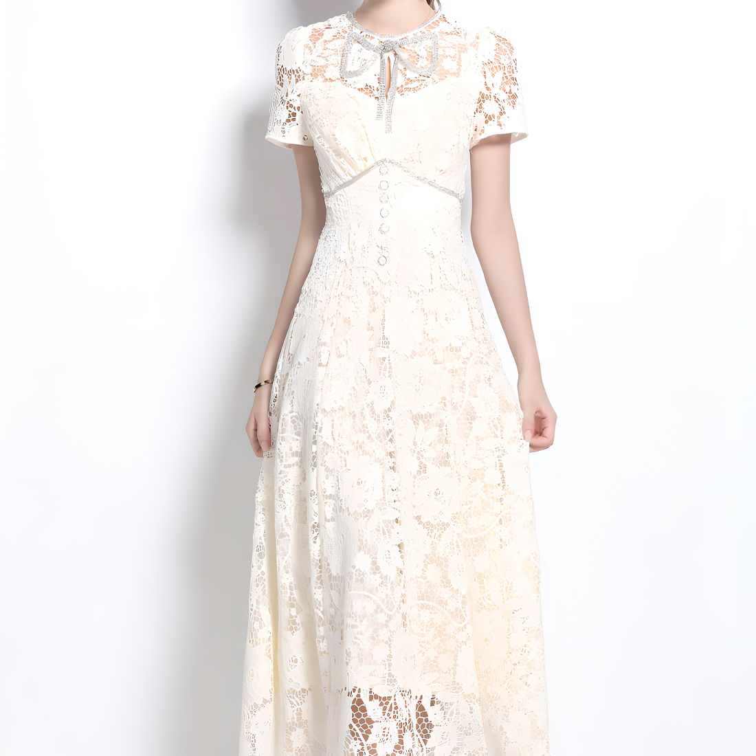 Vintage Lace Dress - Elegant and Feminine