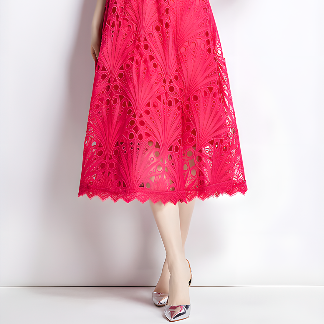 Elegant Hollow Crochet Lace Dress