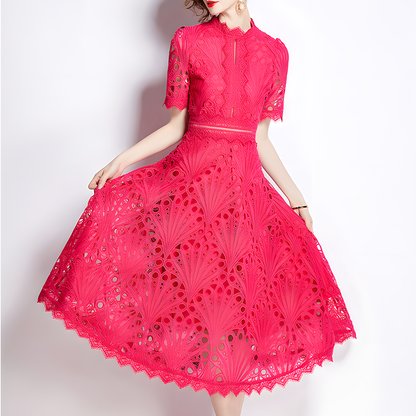 Elegant Hollow Crochet Lace Dress