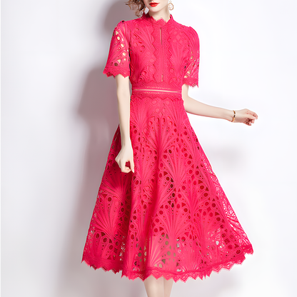 Elegant Hollow Crochet Lace Dress