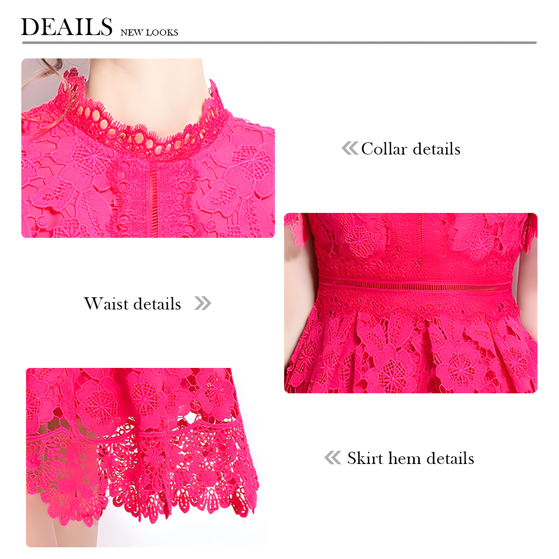 Romantic Floral Crochet Lace Dress