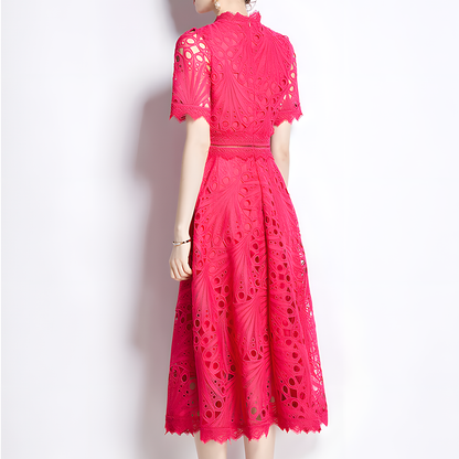 Elegant Hollow Crochet Lace Dress