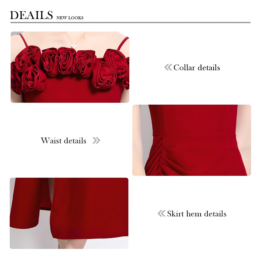 Elegant Red Off-the-Shoulder Floral Dress