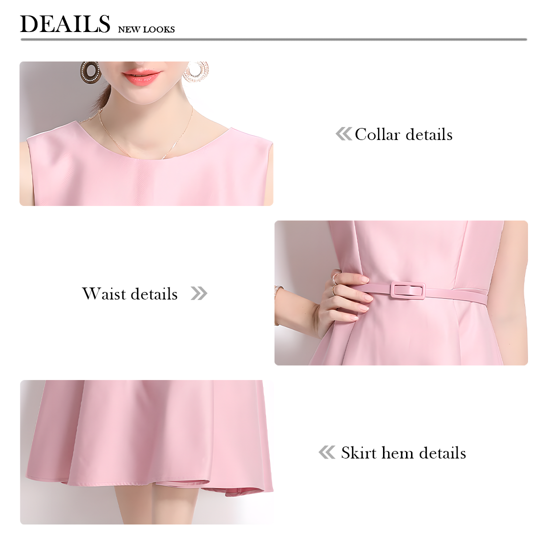 Elegant Round Neck Sleeveless Flared Dress