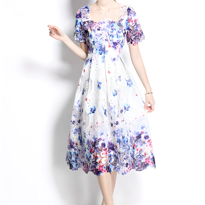 Romantic Floral Dress with Flattering Fit