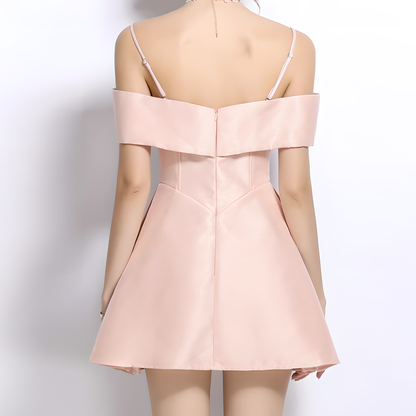 Butterfly Bow Off-Shoulder Corset Waist A-Line Dress