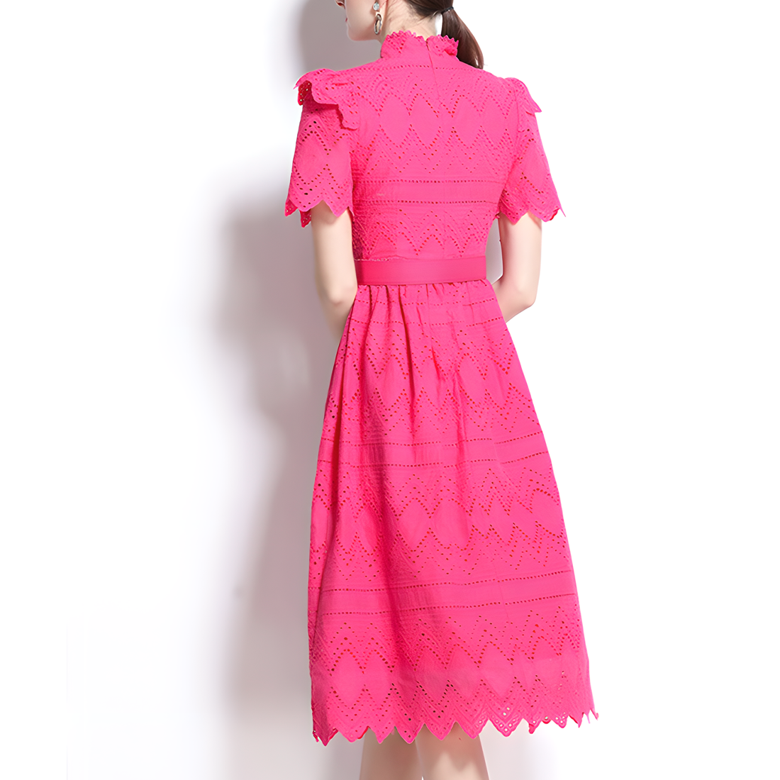 Retro Romantic Eyelet Embroidery Dress