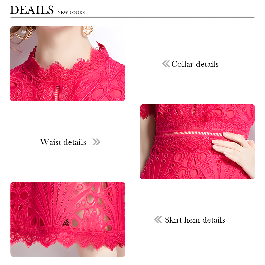 Elegant Hollow Crochet Lace Dress