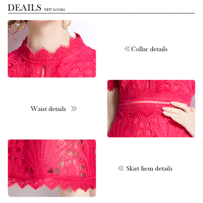 Elegant Hollow Crochet Lace Dress