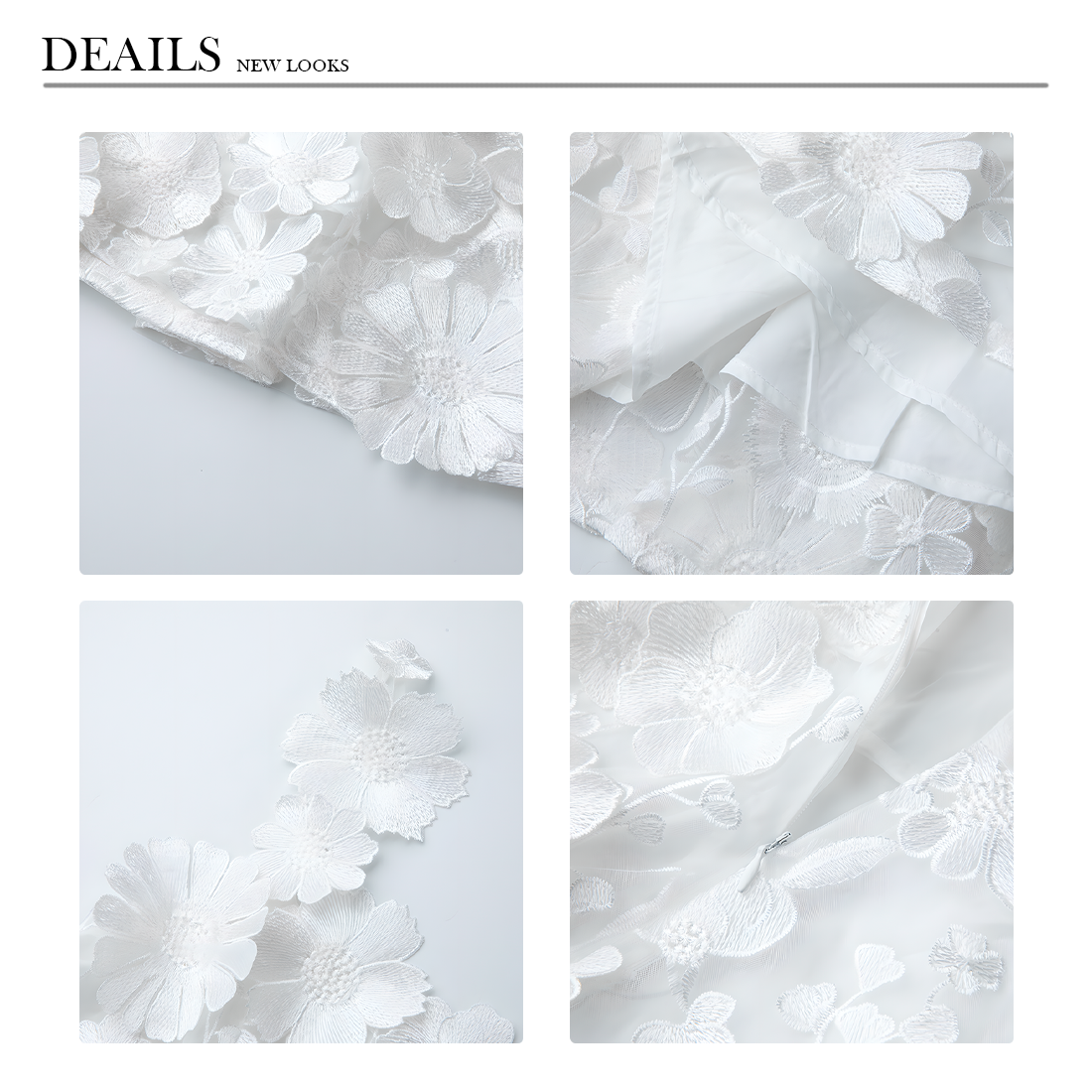 Floral Applique Fit and Flare Mini Dress