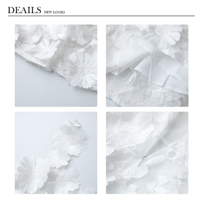 Floral Applique Fit and Flare Mini Dress